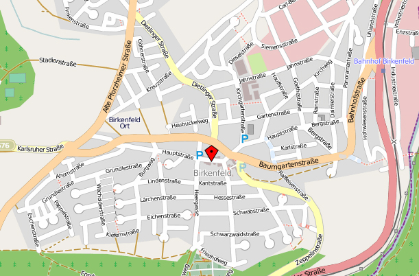 Durch anklicken der Karte wird eine neue Seite mit zoombarer Karte von OpenStreetMap geöffnet